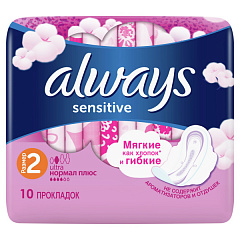  Прокладки гигиенические "Always" ультра сенситив нормал плюс N10 