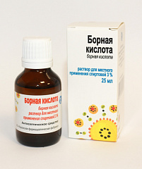  Борная кислота р-р спиртовой 3% 25мл N1 