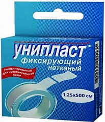  Лейкопластырь "Унипласт" на нетканой основе (гипоаллерг пластырь) 1.25см*500см N1 