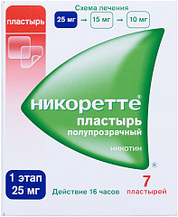  Никоретте пласт трансдерм 25мг/16ч N7 