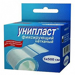  Лейкопластырь "Унипласт" на нетканой основе (фиксирующий) 5см*500см N1 
