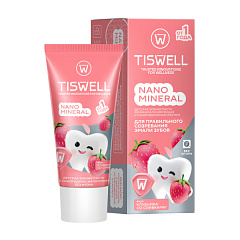  Зубная паста "Tiswell " реминерал. с наногидрокс.без фтора дет.со вкусом клубники со сливками 1+ 60г N1 
