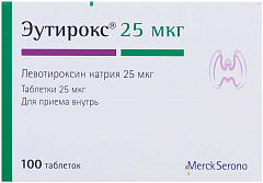  Эутирокс тб 25мкг N100 