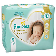  Подгузники "Pampers Premium Care" до3кг N22 
