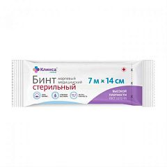  Бинт стерильный "Клинса" (высок.плотн.) 7м*14см N1 